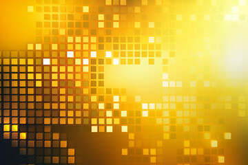 abstract yellow background with some squares in it and some light effects