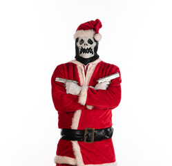 Obraz premium Santa Claus killer with gun