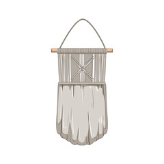 decoration macrame wall hanging cartoon. macram vintage, wood natural, cotton handmade decoration macrame wall hanging sign. isolated symbol vector illustration