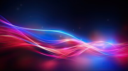 Fototapeta na wymiar Abstract futuristic background with purple and blue glowing neon moving high speed wave lines and bokeh lights. Visualization of sound waves. Data transfer. Fantastic wallpaper gen by AI