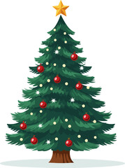 Christmas tree icon. Flat design style modern vector illustration. Isolated on stylish white background. AI genereated illustration