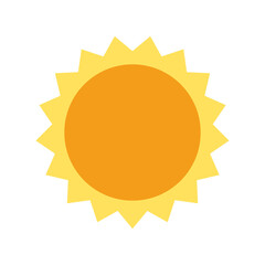 Yellow sun icon vector PNG. Sun symbol in vector PNG. Sun flat icon PNG