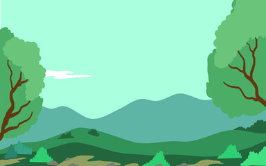 landscape cartoon illustration vector