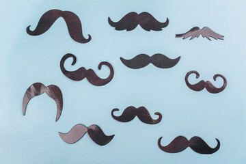 Black moustache - symbol of men's health, suicide prevention. Mental health. Testicular or prostate...