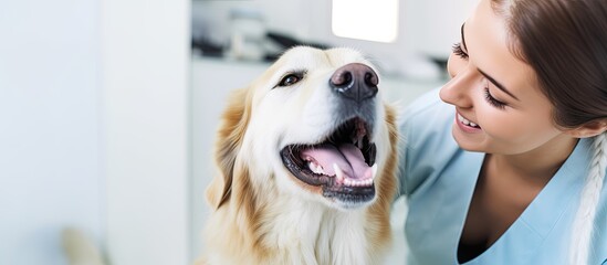 Dog s teeth being checked by veterinarian