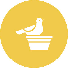 Bird on Flower Pot Icon