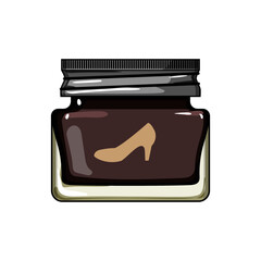 shine shoe polish cream cartoon. business repair, wax brown, table wooden shine shoe polish cream sign. isolated symbol vector illustration