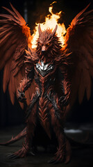 Fototapeta premium dragon in the fire, animal, nature, Ai generated 