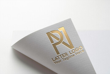 Monogram, Latter, Luxury, royal white cover mockup logo design