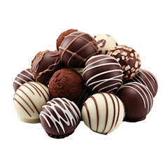 Chocolate Truffles Isolated on a Transparent Background 