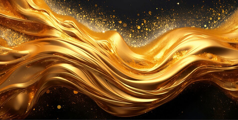 Luxury sparkling,Luxury golden wave of lights and sparkle,elegant fluid data transfer technology....