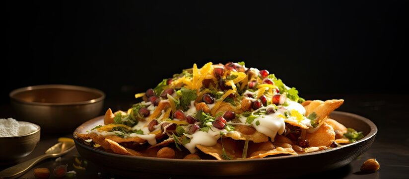 Indian street food made with chaat papri