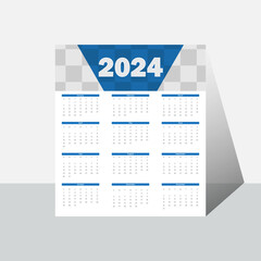 Monthly calendar template for 2024 year.