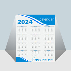Monthly calendar template for 2024 year.