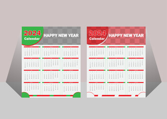 Monthly calendar template for 2024 year.