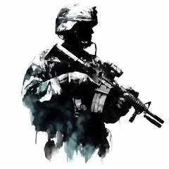 Poster Silhouette of army soldier illustration. © Let's-Get-Creative
