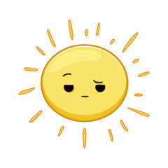 smile sun character cartoon. print vintage, fun poster, comic face smile sun character sign. isolated symbol vector illustration
