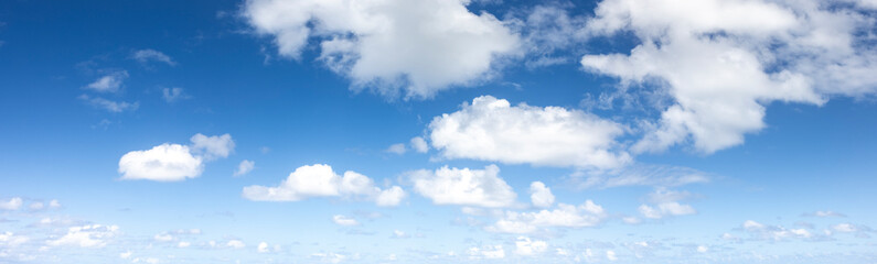 panoramic blue sky with white clouds