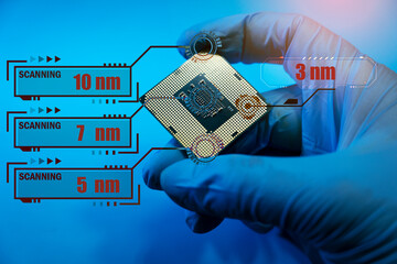 The chip is made with nanometer technology. 10 nm.7 nm.5 nm.3 nm technology war