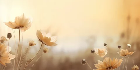 Foto op Canvas Beautiful abstract beige misty morning photo floral design background banner. beautiful Generative AI AIG32 © Summit Art Creations