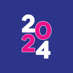 Happy new year 2024 design,2024,2024 typography logo design concept.