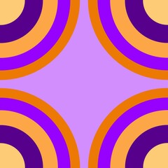 Background with circle design in each corner with purple and orange color palette