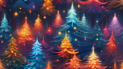 Christmas Trees Winter Pattern 