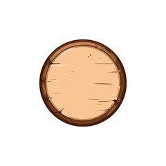 interface wooden button cartoon. wood board, play arrow, circle frame interface wooden button sign. isolated symbol vector illustration