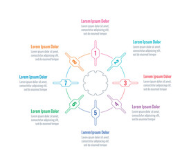 eight step informational template. wheel, ring, circle infographic template. annual report, internet, magazine, web infographic template