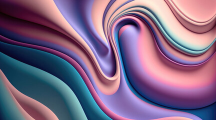 Beautiful mesmerize waves of colorful pattern, wavy surfaces, beautiful background, vintage pastel colors