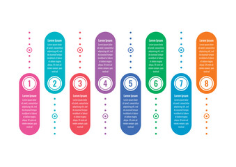 eight options infographic template. colorful cards infographic template. web, magazine, annual report information template. infographic for the world of science, education