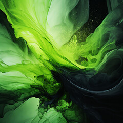 abstract green splash smoke background created with Generative Ai