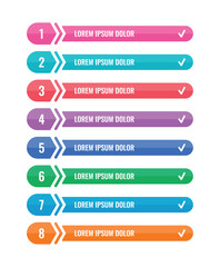 Obraz premium eight option bar banner template. 0-8 numbers button concept