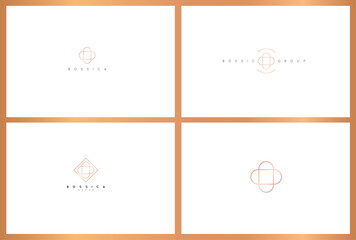 Minimalistic line logo design template collection. Simple line logo set vector bundle.