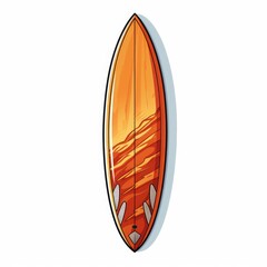 Surfboard, cartoon style, single, white background. AI generated