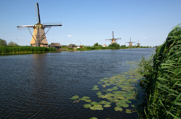 Windmill on a sunny day in the Netherlands