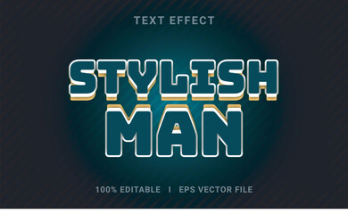 Vector stylish man 3d editable text effect premium vector for illustrator