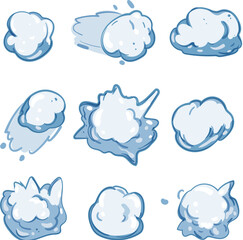 Fototapeta premium snowball set cartoon. snowball season, sphere cold, round ball snowball sign. isolated symbol vector illustration