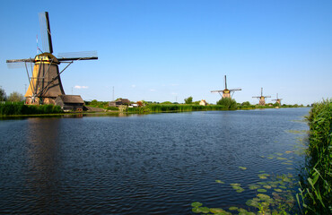 Windmill on a sunny day in the Netherlands