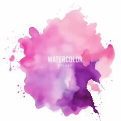 Abstract watercolor background vector, Abstract watercolor background with splashes, Pink splashes