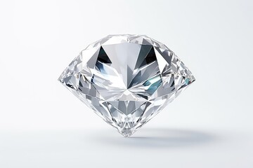 Sparkling Diamond Displayed On White Surface