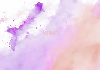 Purple abstract watercolor background with watercolor splashes