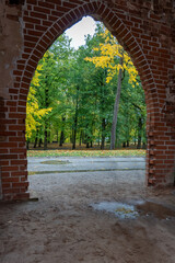 Red brick arch - the gateway to autumn