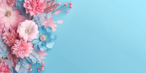 Beautiful abstract pink blue pastel floral design background. beautiful Generative AI AIG32