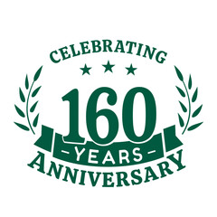 160th anniversary celebration design template. 160 years vector and illustration.