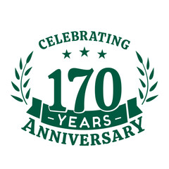 170th anniversary celebration design template. 170 years vector and illustration.