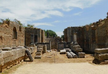 The workshop of the famous ancient sculptor Pheidias in the ancient city of Olympia, where the Olympic games were held