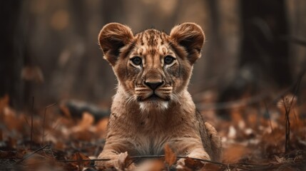 lion in jungle