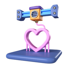 Printing Heart 3D Illustration Icon