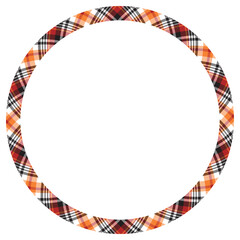 Circle borders and frames . Round border pattern geometric vintage frame design. Scottish tartan plaid fabric texture. Template for gift card, collage, scrapbook or photo album and portrait..